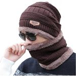 Winter Cap and neck Elastic Knitting Thick Fleece Warm Woolen Beanie Cap Sport Hat & Neck Scarf Set 2 Piece(Random colors) - Image 4