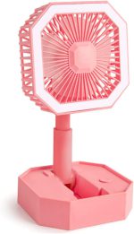 Portable Folding Fan | Desktop Fan Retractable Adjustable Table Cooling Plastic Fan | Summer Outdoor Indoor Work Personal with Night Light (Random Colors) - Image 5