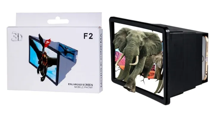 5379ec9e795235c18d9e64501d3c1e6d.jpg_720x720.jpg_.webp F2 Portable 3D Magnifier Screen Enlarger / Magnifying Glass Zoom Video Screen HD all Mobile Phone random color - Image 1