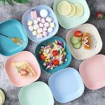 Pack of 2 |10pcs Multi-function Spit Bone Plate Set + 2 In 1 Dumpling Maker | Best Samosa Maker & Household Food Grade Plastic Elliptical Plate For Kitchen (random Color) - Image 5