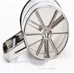 Flour Sifter, Stainless Steel Sifter for Baking, Double Layer Fine Mesh Baking Sifter, One Hand Press Crank Sifter for Powdered Sugar Shaker Duster, Flour Sieve Sifter for Baking Cakes - Image 2