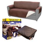 (double SofaR COVER) EVERSIBLE WASHABLE COUCH Sofa COAT COVER - Brown - Image 3