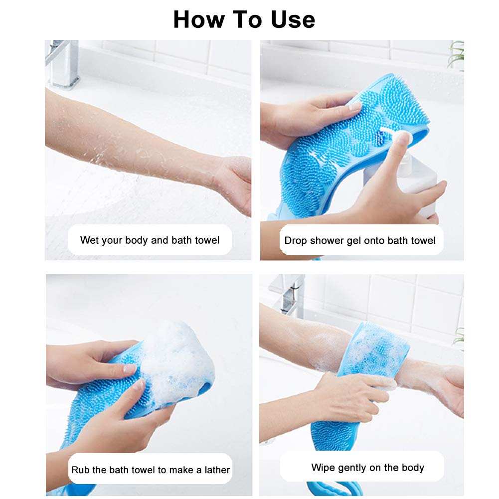 6-19.jpg Double Side Bath Towel Scrubber (random Color) - Image 1