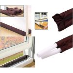 Two-Sided Door Draft Stopper (Pack of 4) Weather Stripping Window Breeze Blocker Adjustable Door Sweeps, Dark Brown (38 inches) - Image 2