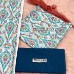 2 Pcs Women's Unstitched Digital Print Lawn Suit - Blue