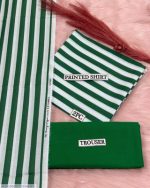 2 Pcs Women's Unstitched Digital Print Lawn Suit - Green - Image 2