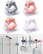 1 Pc Mop And Broom Self Adhesive Holder Wall Mount Magic Hanger Organizer Cleaning Tools Storage Mop Rack (random Color) - Image 3