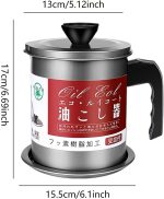 Oil Fryer Cookerwith Stainless Steel Fine Mesh with Lid Food Grade Iron Cooking Oil Filter Machine with Handle for Kitchen - Image 3