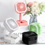 Portable Folding Fan | Desktop Fan Retractable Adjustable Table Cooling Plastic Fan | Summer Outdoor Indoor Work Personal with Night Light (Random Colors) - Image 2