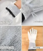 (1 pcs ) Multipurpose Wire Dishwashing Gloves | Dishwashing Rags for Wet and Dry, Steel Wire Miracle Cleaning Cloth with Glove Shape, Non-Scratch Wire Dish Cloths for Washing Dishes, Kitchen | Anti-heat aluminium gloves - Image 2
