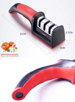 3-in-1 Knife Sharpener With Fruit And Meat Knife Peeler.3-Stage Diamond Coated Knife Sharpener,Kitchen Helper Three-piece Knife Sharpener Set With a Knife Ceramic peeler - Image 3