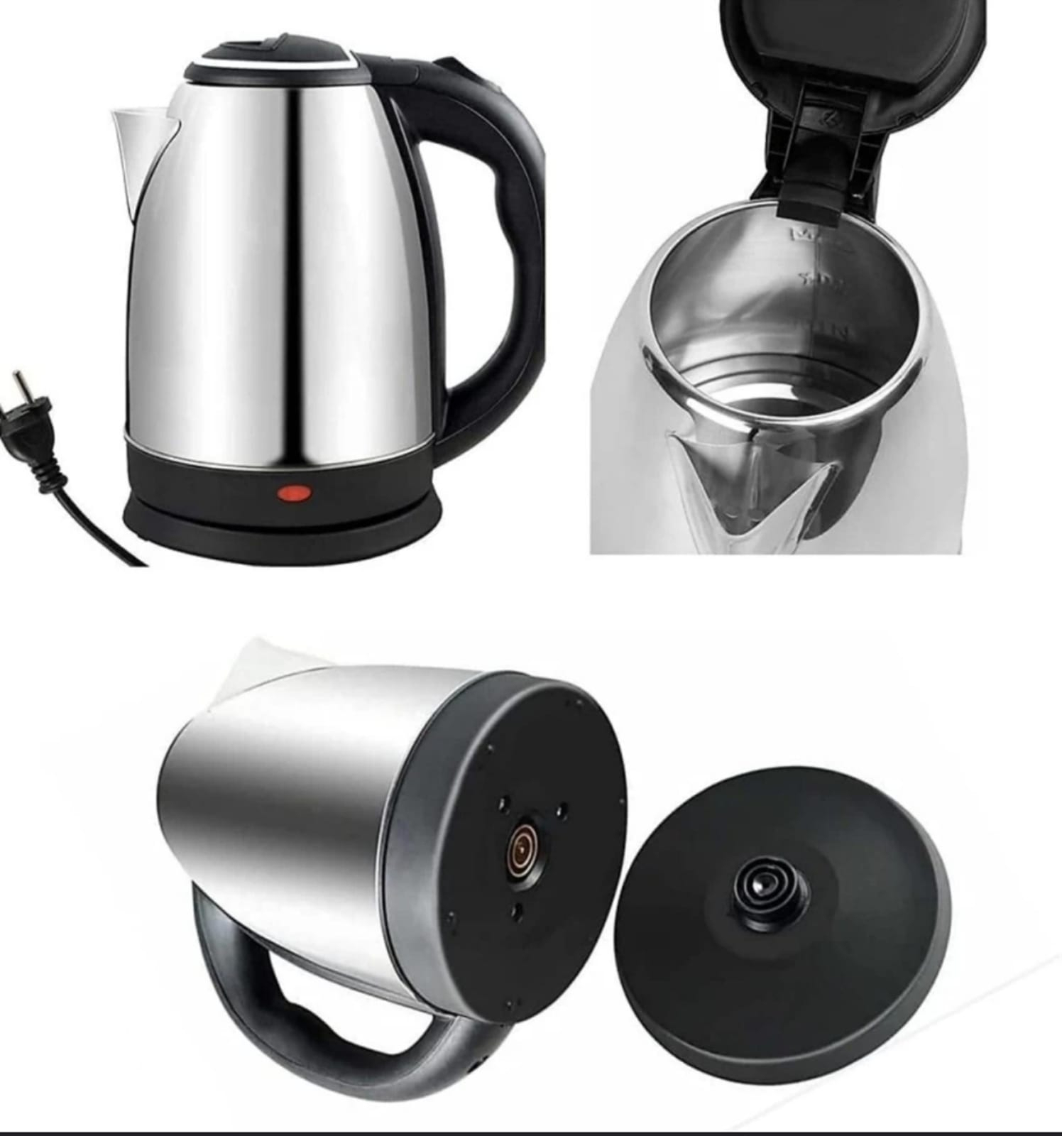 6513.jpg Premium Quality Stainless Steel Electric Kettle (Silver) - Image 1