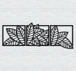 3D wooden 3 Piece Long Leaf Panels | Wall Hanging wooden Art | Wall art I Wall art for room decoration - Image 2