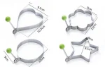 Pack of 4 Egg Shaper Kitchen Tools Star, Heart, Round, Flower Shaped Stainless Steel -  (random color ) - Image 2