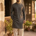 Men's Unstitched Khaddar Plain Kurta – Classic Grey Summer Fabric