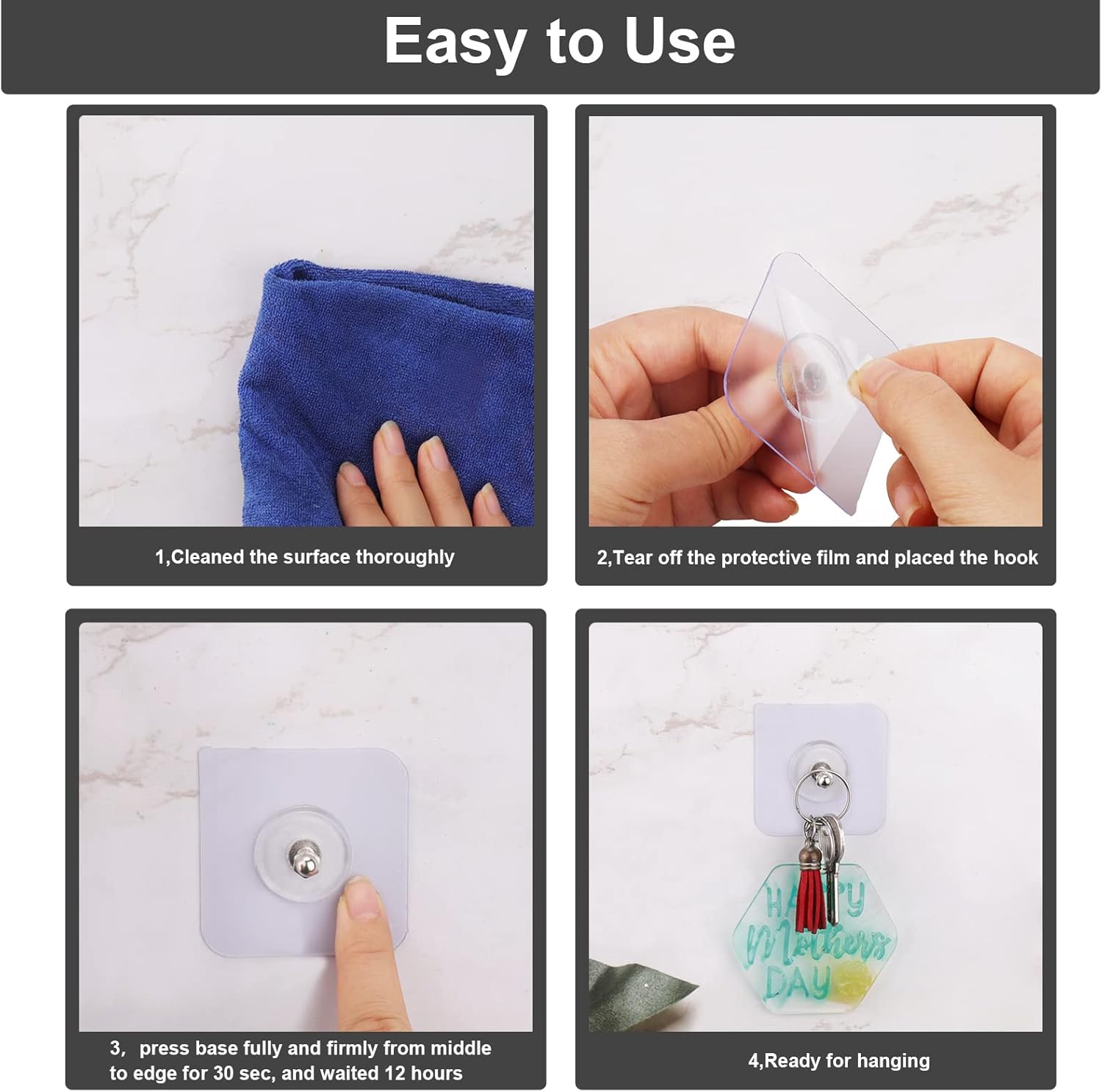 712Jni87usL._AC_SL1500_.jpg (10 Pcs) Self Adhesive Wall Screws Self Adhesive Hanging Nails Adhesive Screws Wall Mount Hooks - Image 1