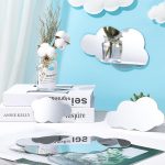 8 Pcs  Acrylic Cloud Shape Mirror Wall Art Decor Cloud Mirror Stickers Decals for Kids Girls Bedroom Bathroom Playroom silver - Image 3