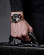 Men's Watch Analog Leather Wrist Watch – Elegant Quartz Watch with Double Strap & 3ATM Waterproof ( Random Color ) - Image 4