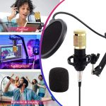 V8 Bm-800 Podcast Mic Set With Live Sound Card,Condenser Microphone With Rechargeable 12 Kinds Of Auxiliary Background For Karaoke Singing, Youtube Recording Mic - Image 5
