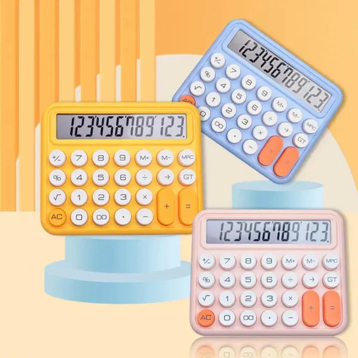7BB3912A-174B-4309-AB10-D5F444FA87B1.webp 12 digits Keyboard Style Calculator | Mechanical Buttons for Desktop financial accounting cell operated (random color) - Image 1