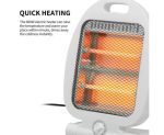 Electric Quartz stove Mini with 2 tubes-800W-2 power levels:   800W. Anti-tip, thermal protection