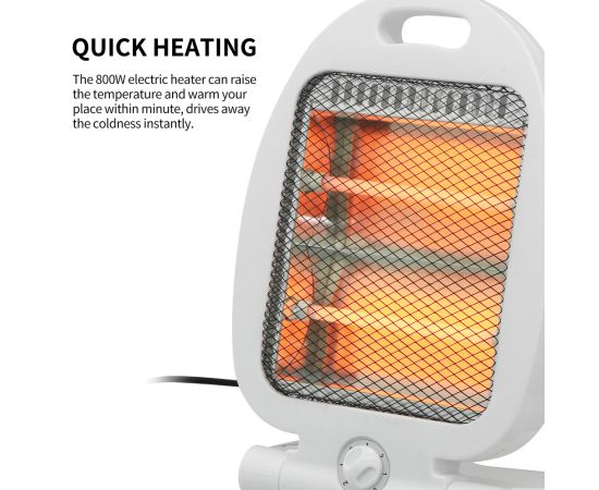 800W_Portable_Electric_Space_Heater_Home_Office_Desktop_Warm_Air-3-1.jpg Electric Quartz stove Mini with 2 tubes-800W-2 power levels: 800W. Anti-tip, thermal protection - Image 1