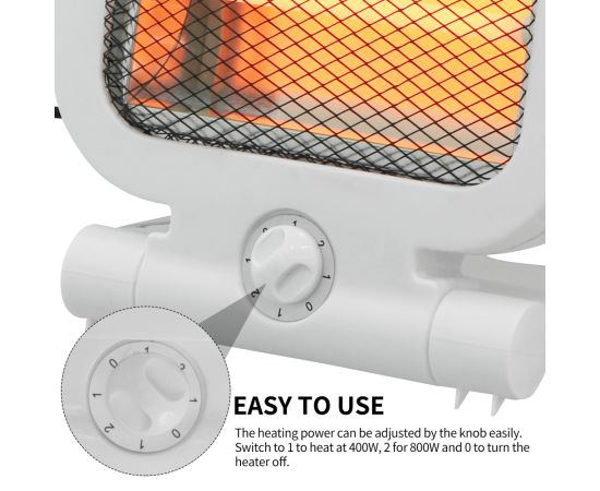 Electric Quartz stove Mini with 2 tubes-800W-2 power levels:   800W. Anti-tip, thermal protection - Image 2