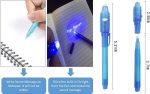 Secret Message Pen Invisible Colorless Ink or Spy Magic Pen with Uv Light  (Set of 6) - Image 3