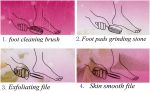 4 In 1 Foot Scrubber | Multi Use Pedicure Paddle Brush – 4 Step Pedicure Cleanse, Scrub, File And Buff (random Color) - Image 4