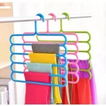 5 Layer Magic Hangers Hanger: Anti-Slip Multi-Purpose and Multi-Functional Magic Multiple Layer Trousers Hangers Hanger - Multifunction Pants Closet Belt Holder Rack S-Type 5 Layers Saving Space Hangers Hanger - Image 5