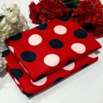Red Polka Dot Polo Cotton 2 Pcs Suit Set