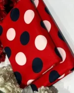 Red Polka Dot Polo Cotton 2 Pcs Suit Set - Image 2