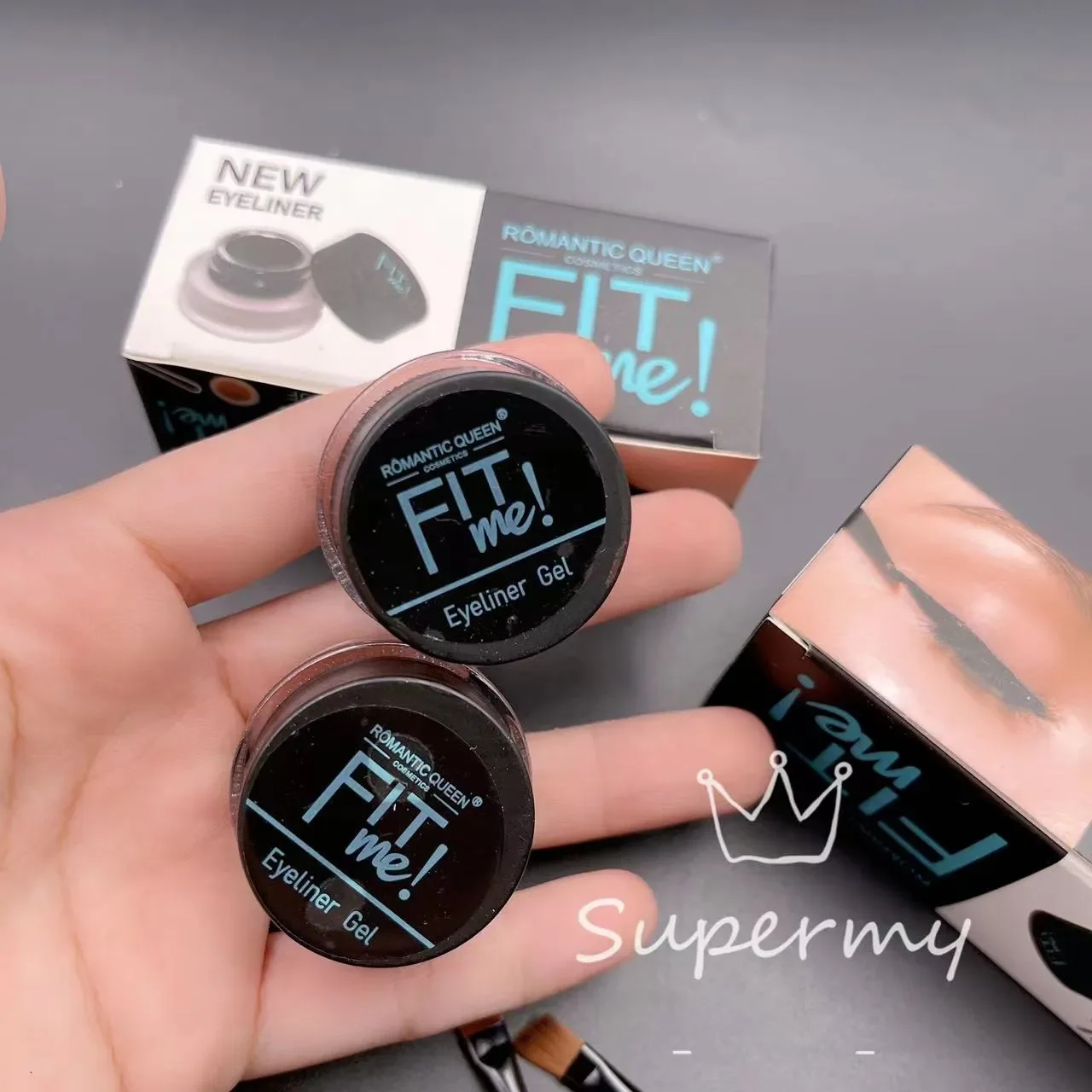 973f8fbb0b13b4188a556e625246f8b9.jpg_2200x2200q80.jpg_.webp New Fit me 2color Waterproof Eyebrow Gel Eyeliner gel with 2pcs Brush set - Image 1
