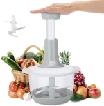 Manual Hand Push Chopper | Multi-functional Vegetable Meat Grinder, Grater, Chopper - 1.5 Liter (Random Color) - Image 2