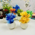Pack of 4 Mini Planters | Artificial Decoration mini Plants - Image 2