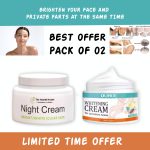 Pack Of 02 | The Health Healer Night Cream 50 ml And Whitening Cream 30ml for Private Areas & Private Part – Effective Brightening for Underarms and Sensitive Area for Men and Women | 7 Days Results