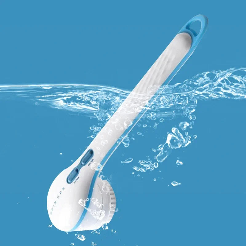 Electric-Bath-Brush-5-In-1-Long-Handle-Shower-Body-Brush-Handheld-Household-Waterproof-Rechargeable-Massage.jpg_-1.webp Bathing Spinning Brush with Mesh Sponge Stone 5 Spa Attachment for Cleanse and Pamper Your Body - Image 1