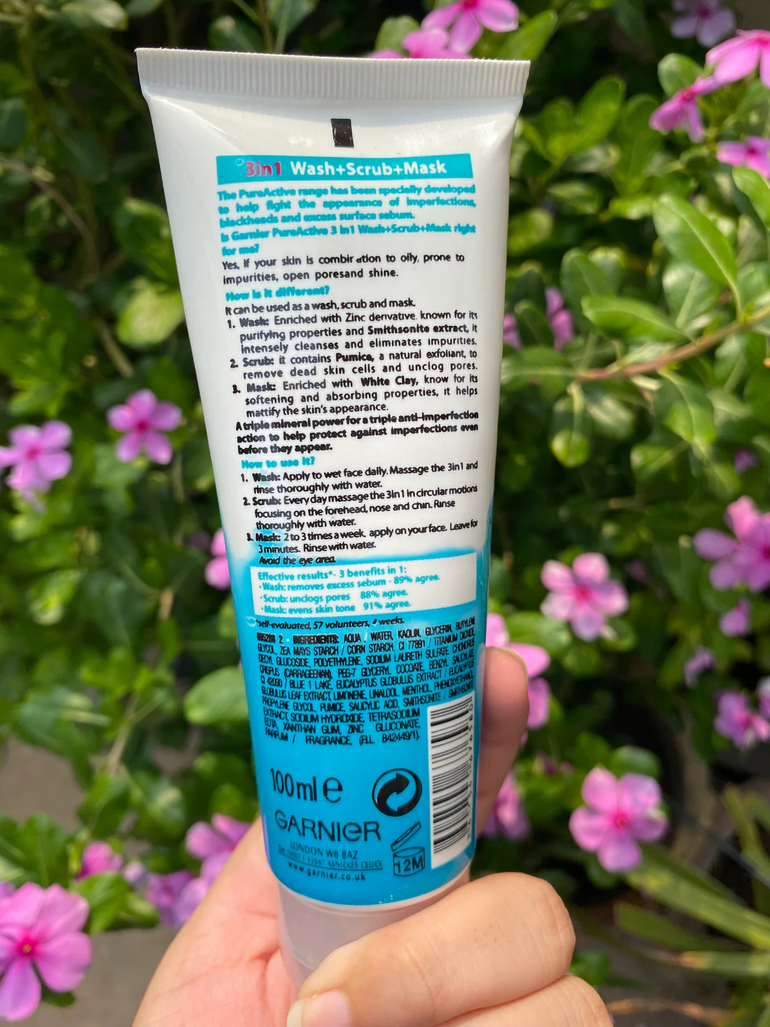 F7271993-6079-464D-87CF-73088BF8B974.webp 3 in 1 Garnier Skin Natural Pure Active Wash + Scrub + Mask 100ml - Image 1