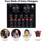 Podcast Mic Set With Live Sound Card,condenser Microphone With Rechargeable 12 Kinds Of Auxiliary Background For Karaoke Singing, Youtube Recording - Image 3