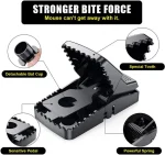 Best Seller  Catcher Automatic Spring Reusable Plastic Black Rat Mice Mouse Traps - Image 3