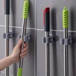 1 Pc Mop and Broom Self Adhesive Holder Wall Mount Magic Hanger Organizer Cleaning Tools Storage Mop Rack (Random Color) - Image 5