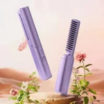 2 in 1 Rechargeable Hair Styling Brush, Straightener, Curler | Negative Ion Travel Heat Comb (random color) - Image 3