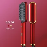 HQT-909B Hair Straightener Ceramic Heated Hair Brush | brush straightener | Ceramic Heated Hair | Hair styling | Hair Beauty Tool | Straight , curl different styling hair Ceramic Brush With Out Box (random color ) - Image 2