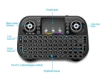 I10 Mini Wireless + Bluetooth 7 Color Backlit Light 2.4Ghz Air Mouse With Touchpad - Image 2