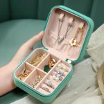 Jewelry Storage Box leather Jewelry Stand Earrings Ring Box Cosmetics Beauty Container Organizer (random color) - Image 2