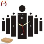 3D Wooden Wall Clock Black Modern Design – Laser Cut Home Decor