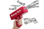 Rain Money Gun_ Paper Playing Spray Money Toy Gun_, Prop Money Gun(red color) - Image 5