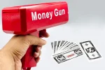 Rain Money Gun_ Paper Playing Spray Money Toy Gun_, Prop Money Gun(red color) - Image 3