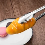stainless steel BBQ tongs (chimta) | Kitchen Food Stainless Steel Tongs Tool Heat Bread Salad BBQ Baking Serving Utensil Bead Clip Clamp Meat BBQ Tools Buffet - Image 2