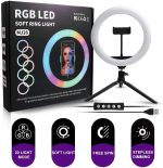 26Cm MJ26 10.2 RGB Led Soft Ring Light | Soft Ring Light with Lighting and Smart Phone Holder